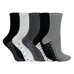 5 Pairs Ladies Lace Effect Footbed Socks - Soft Cotton Rich Everyday Socks