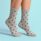 3 Pairs Ladies Stars and Trees Patterned Socks - Soft Cotton Rich Everyday Socks