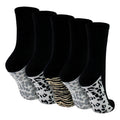 Ladies Cotton Animal Print Footbed Socks Soft Cushioned Comfy Socks