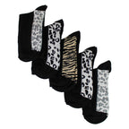 Ladies Cotton Animal Print Footbed Socks Soft Cushioned Comfy Socks