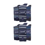 12 Pair Mens Colourful Cotton Striped Patterned Dress Socks