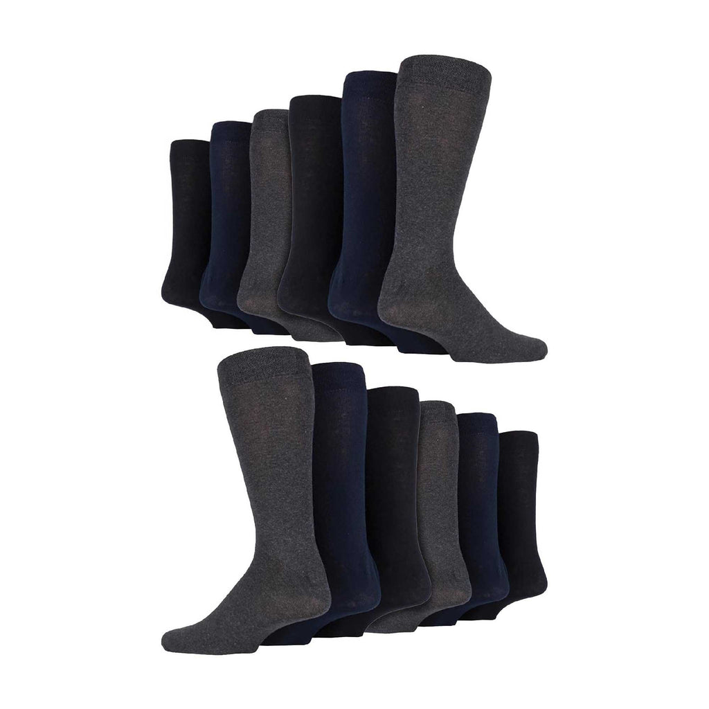 12 Pair Mens Colourful Cotton Striped Patterned Dress Socks