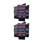 12 Pair Mens Colourful Cotton Striped Patterned Dress Socks
