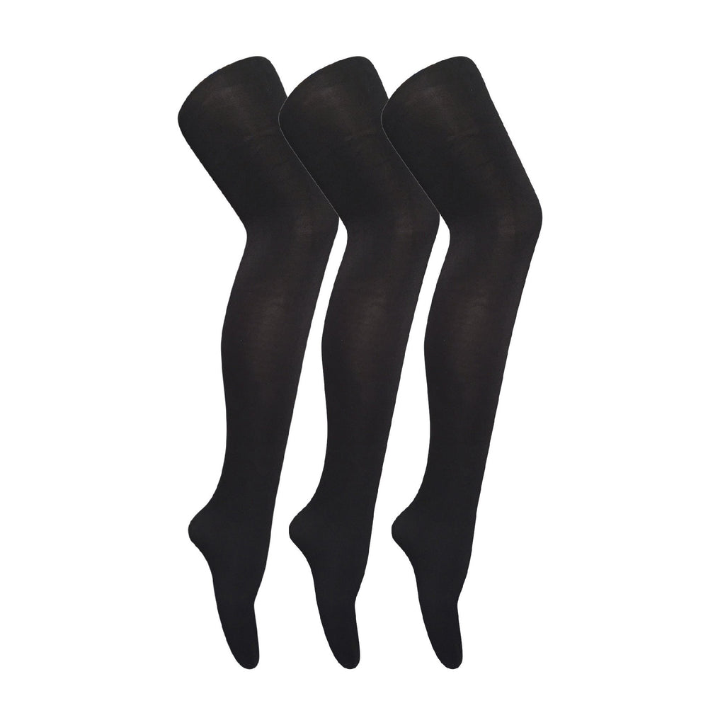 3 Pair Ladies Coloured Opaque 80 Denier Plain Block Colour Tights