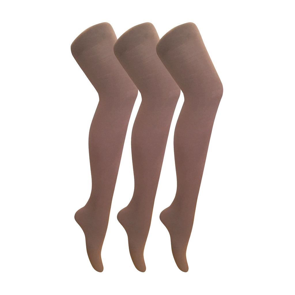 3 Pair Ladies Coloured Opaque 80 Denier Plain Block Colour Tights