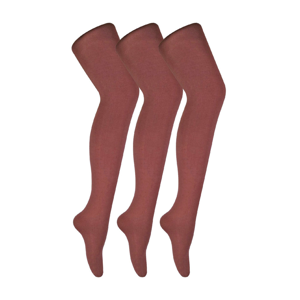 3 Pair Ladies Coloured Opaque 80 Denier Plain Block Colour Tights