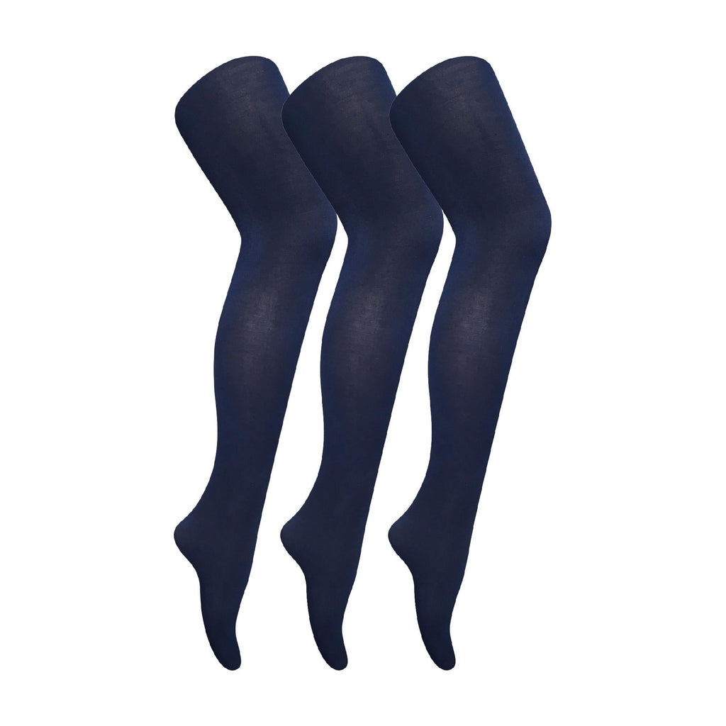 3 Pair Ladies Coloured Opaque 80 Denier Plain Block Colour Tights