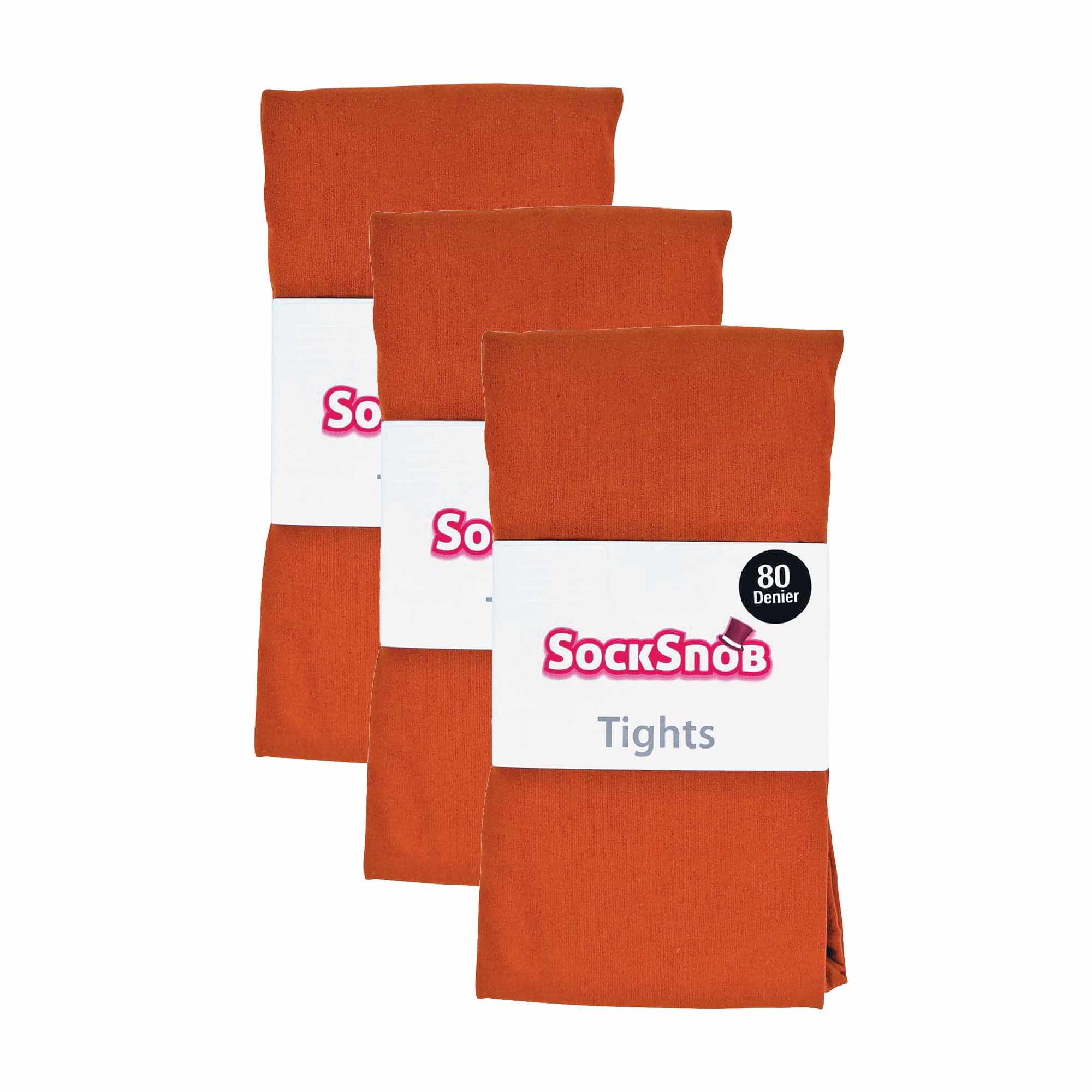 3 Pair Ladies Coloured Opaque 80 Denier Plain Block Colour Tights