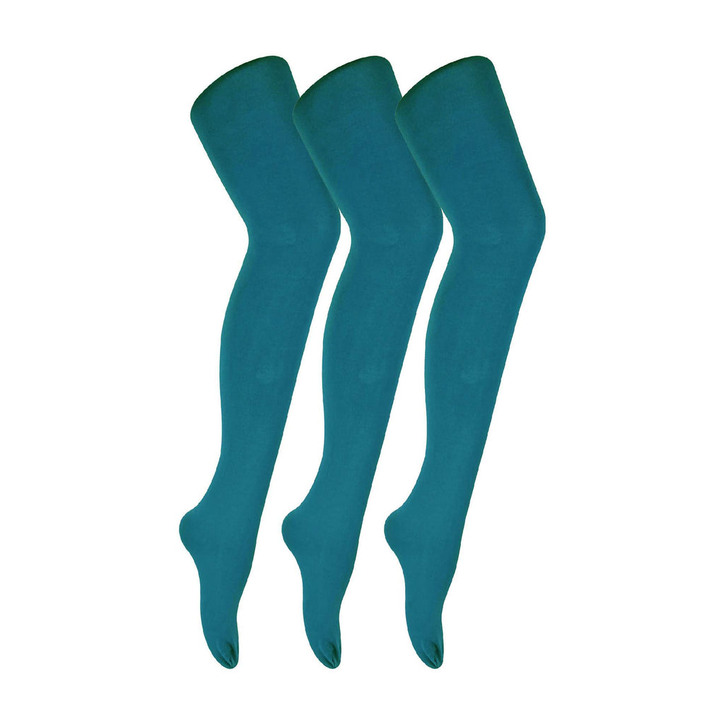 3 Pair Ladies Coloured Opaque 80 Denier Plain Block Colour Tights