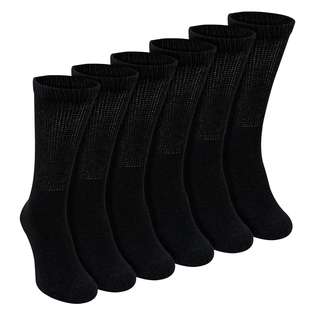 6 Pairs Mens Cotton Diabetic Socks - Soft Non Binding Everyday Comfort Socks
