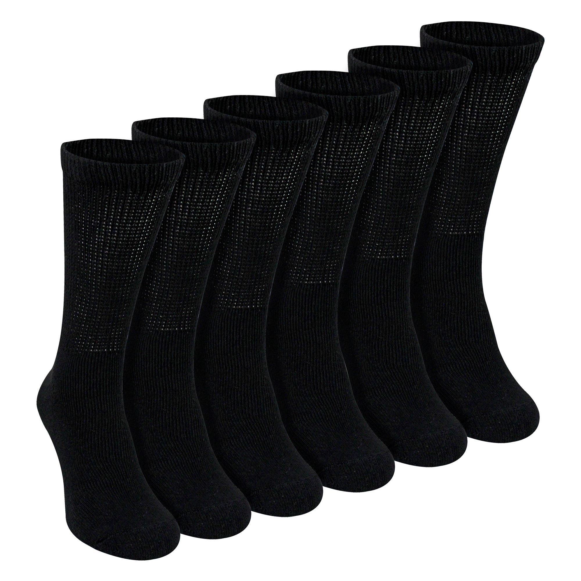 6 Pairs Mens Cotton Diabetic Socks - Soft Non Binding Everyday Comfort Socks