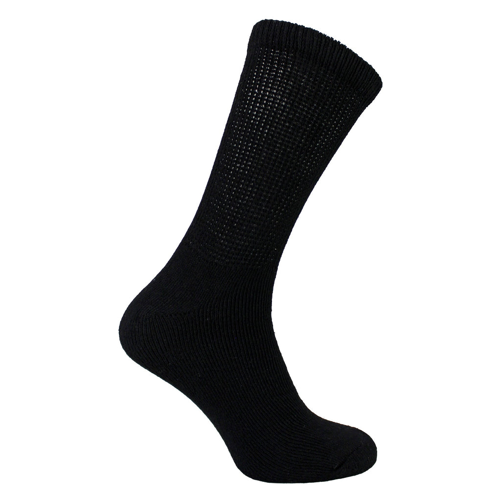 6 Pairs Mens Cotton Diabetic Socks - Soft Non Binding Everyday Comfort Socks