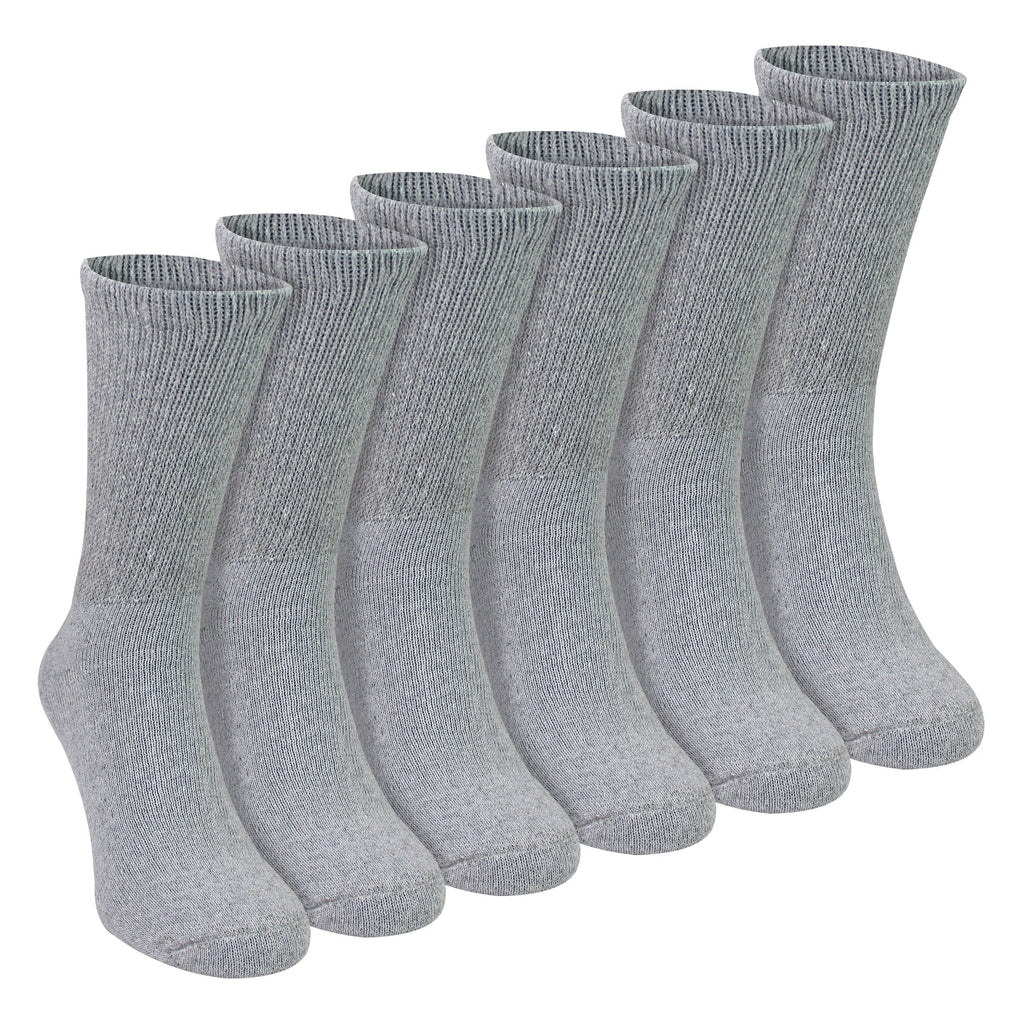 6 Pairs Mens Cotton Diabetic Socks - Soft Non Binding Everyday Comfort Socks