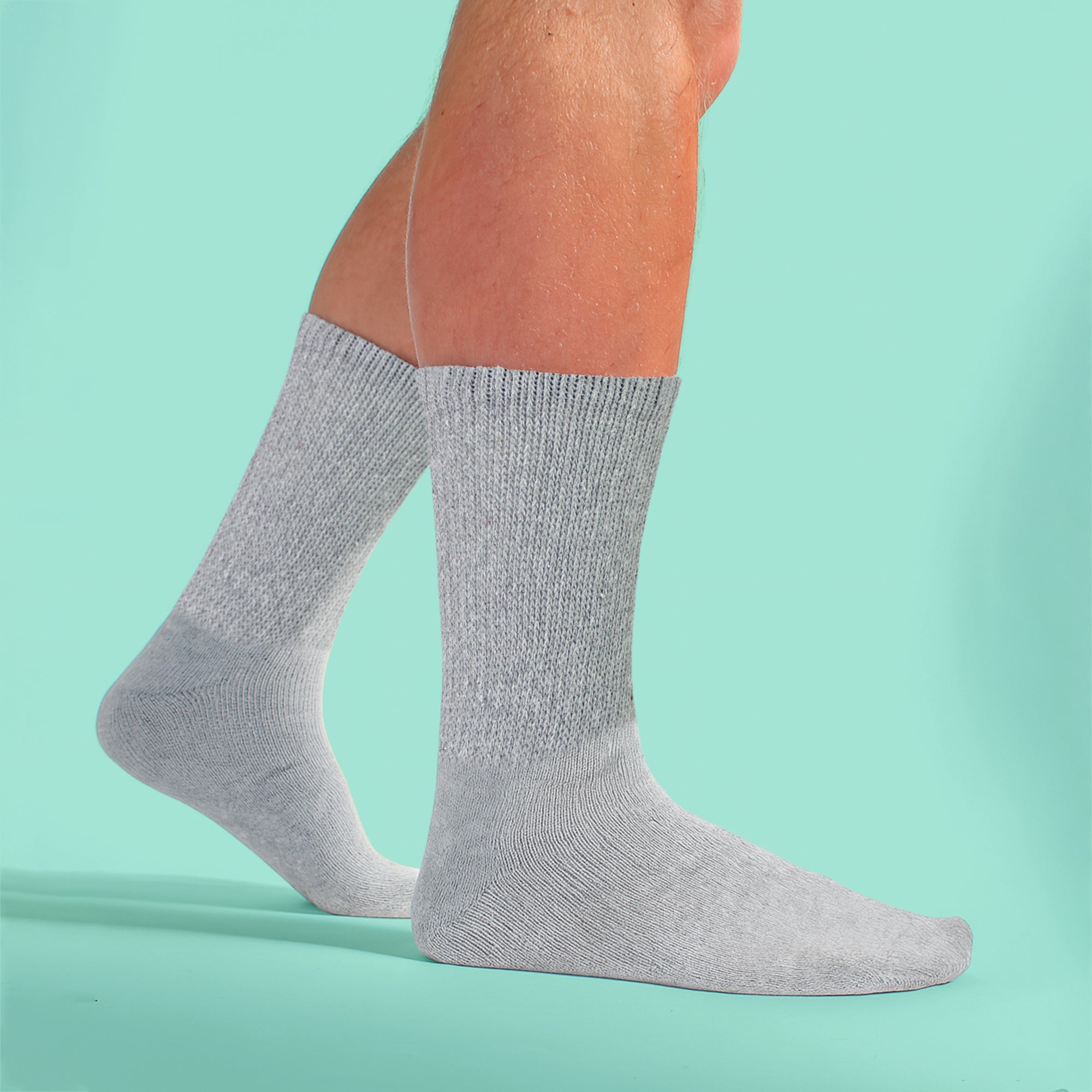 6 Pairs Mens Cotton Diabetic Socks - Soft Non Binding Everyday Comfort Socks