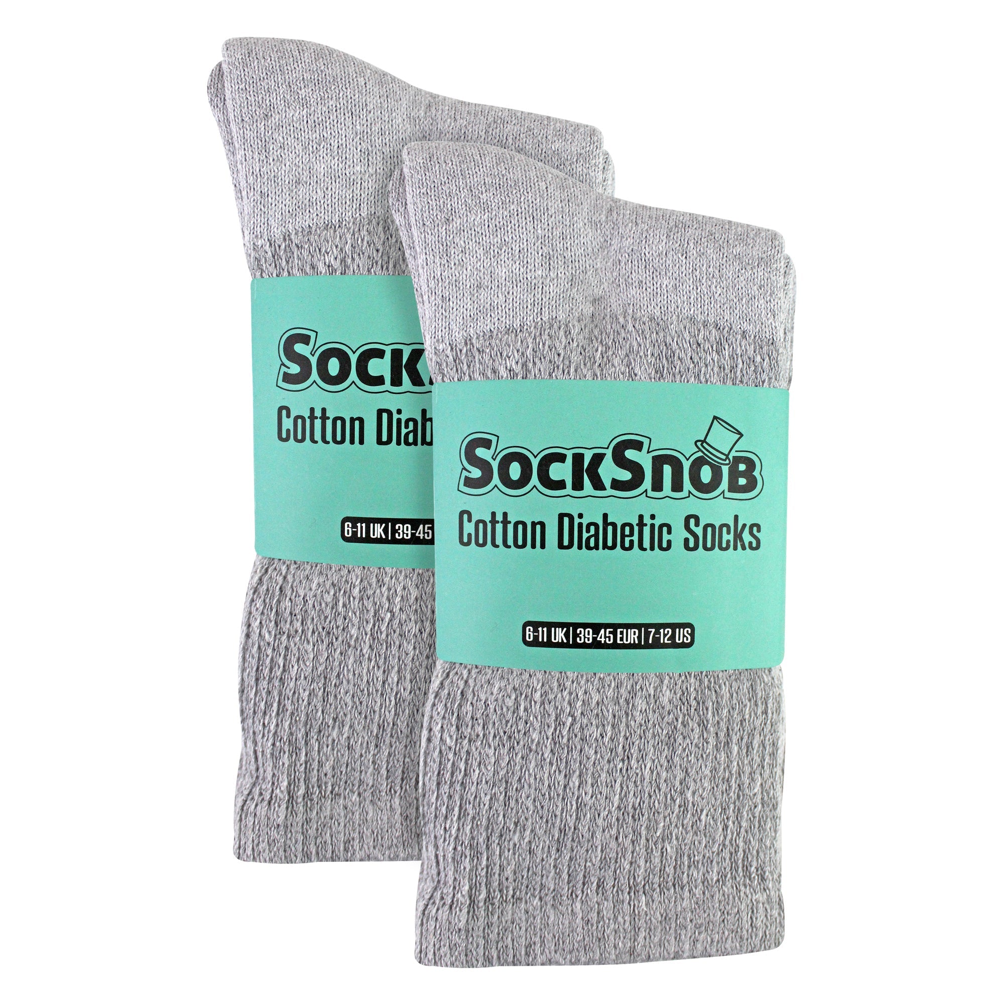 6 Pairs Mens Cotton Diabetic Socks - Soft Non Binding Everyday Comfort Socks