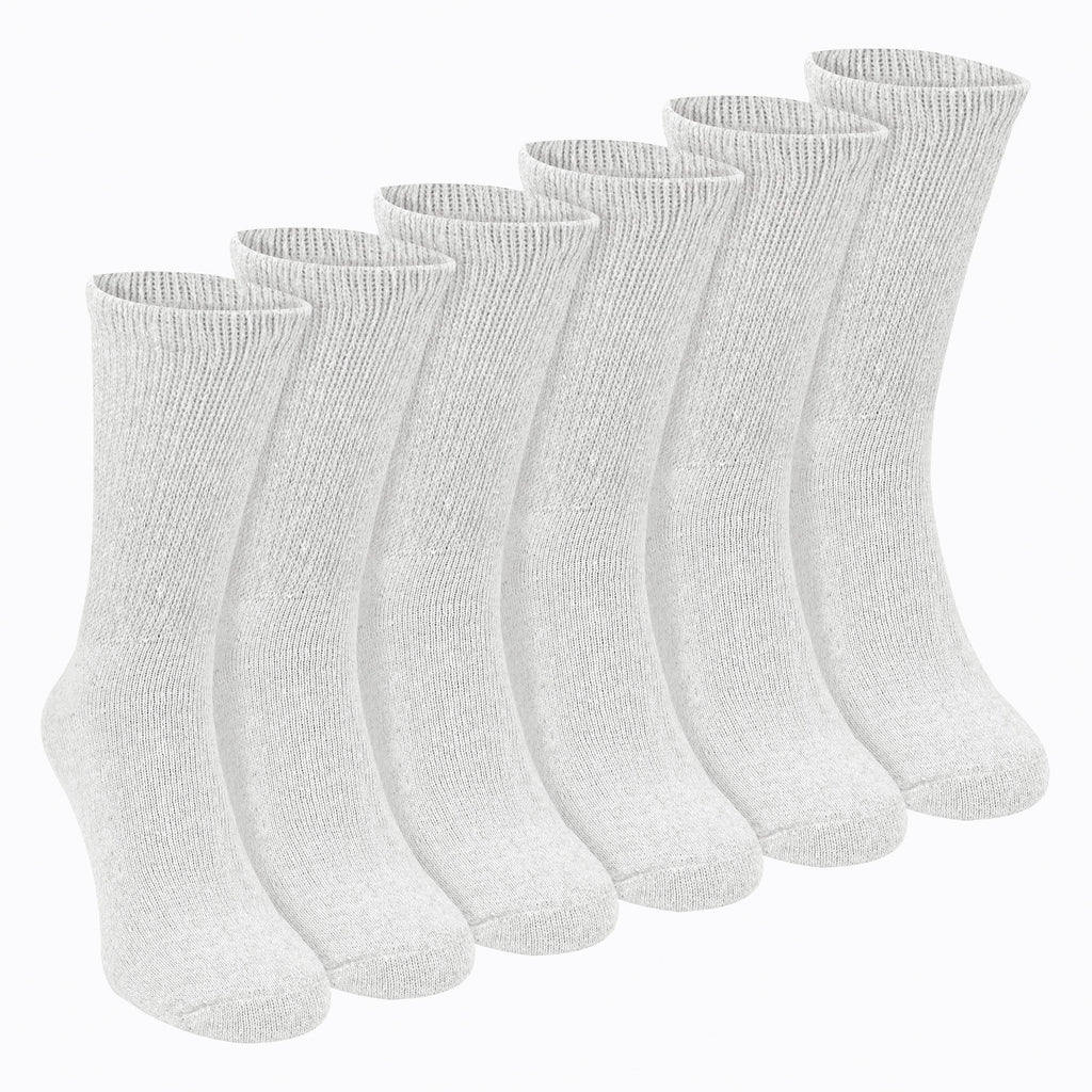 6 Pairs Mens Cotton Diabetic Socks - Soft Non Binding Everyday Comfort Socks