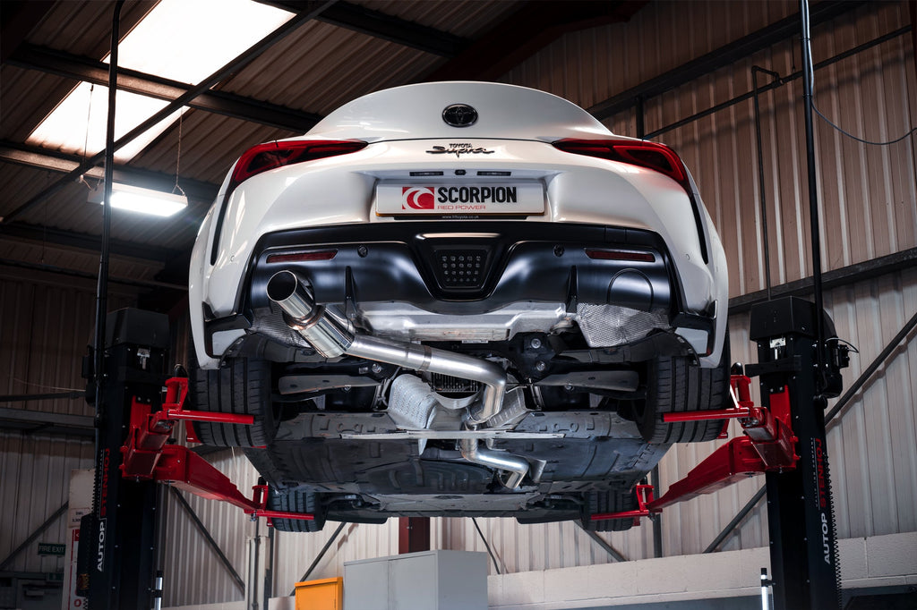 Scorpion Supra A90 (Inc GR) 3.0T GPF Model 80mm Cat-back Single Exit System (Removes GPF)