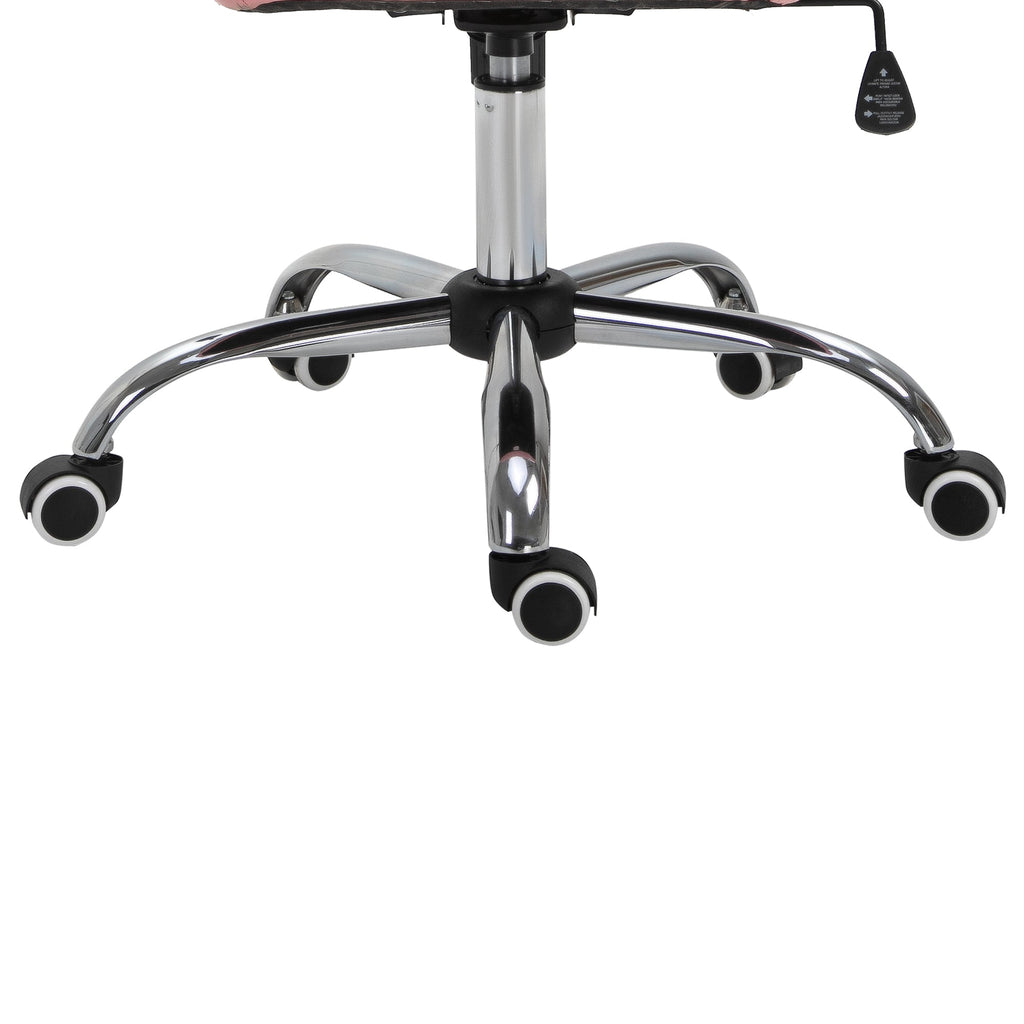Vinsetto Office Chair Ergonomic 360\'c2\'b0 Swivel PU Diamante Padded Base 5 Castor Wheels for Home Work Pink