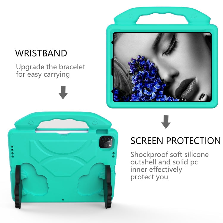 For iPad Pro 11 2020 EVA Shockproof Tablet Case with Thumb Bracket (Glacier Green)