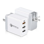 SDC-30W 2 in 1 USB to Micro USB Data Cable + 30W QC 3.0 USB + 2.4A Dual USB 2.0 Ports Mobile Phone Tablet PC Universal Quick Charger Travel Charger Set, US Plug, with Micro USB Cable, US Plug