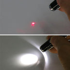 At-16 4 in 1 Mobile Phone Tablet Universal Handwriting Touch Screen Pen with Common Writing Pen & Red Laser & LED Light Function(Black)