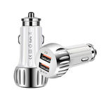 YSY-310QC18W QC3.0 Dual Port USB Car Chargrt for Apple / Huawei / Samsung / Xiaomi, YSY-310QC18W, Car Charger