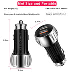 YSY-310QC18W QC3.0 Dual Port USB Car Charger for Apple / Huawei / Samsung / Xiaomi(White)