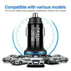 YSY-349 QC3.0 Dual USB Port Car Charger + 1m 3A USB to Micro USB Data Cable, with Micro USB Cable