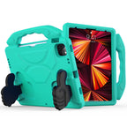 For iPad Pro 11 2022 / 2021 Children EVA Shockproof Tablet Case with Thumb Bracket (Glacier Green)