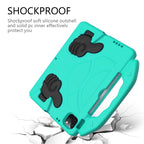 For iPad Pro 11 2022 / 2021 Children EVA Shockproof Tablet Case with Thumb Bracket (Glacier Green)