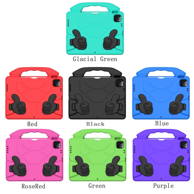For iPad Pro 11 2022 / 2021 Children EVA Shockproof Tablet Case with Thumb Bracket (Glacier Green)
