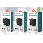 F002C QC3.0 USB + USB 2.0 Fast Charger with LED Digital Display for Mobile Phones and Tablets, UK Plug(White)