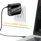 65W Dual PD Type-C + 3 x USB Multi Port Charger for Phone and Tablet PC, US Plug(White)