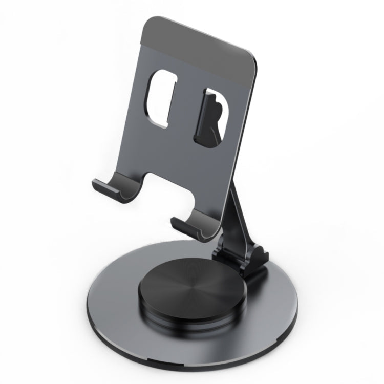019 360 Degree Rotation Aluminum Alloy Desktop Phone Tablet Holder(Black)