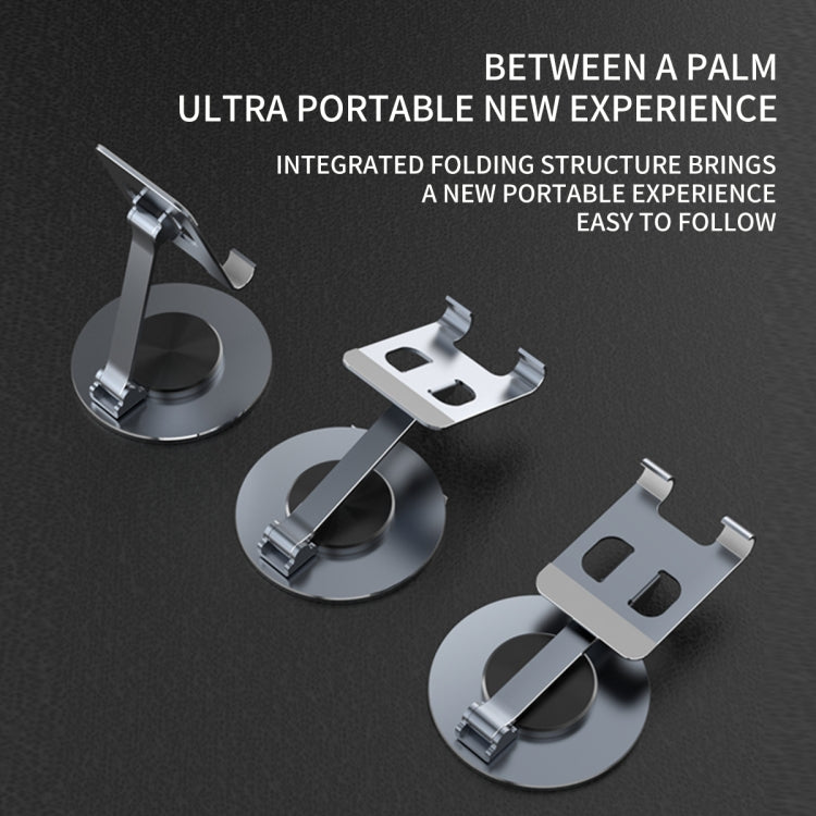 019 360 Degree Rotation Aluminum Alloy Desktop Phone Tablet Holder(Black)
