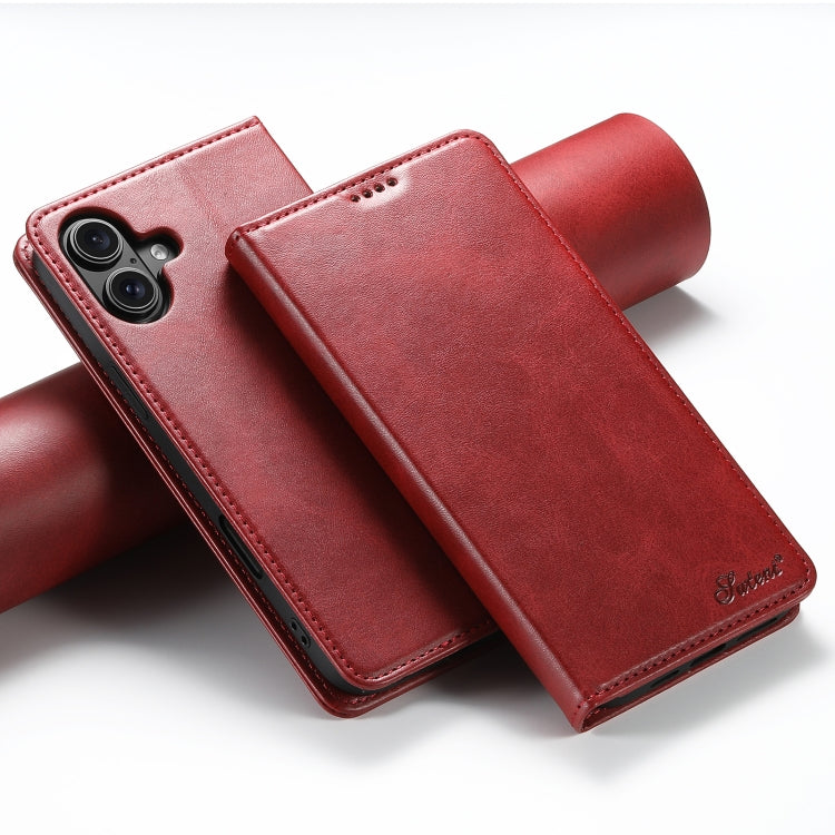 Suteni Calf Texture Horizontal Flip Leather Phone Case, For iPhone Air, For iPhone 16 Pro Max, For iPhone 16 Pro, For iPhone 16 Plus, For iPhone 16, For iPhone 15 Pro Max
