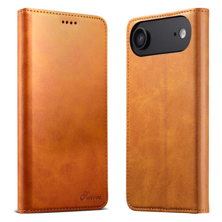 Suteni Calf Texture Horizontal Flip Leather Phone Case, For iPhone Air, For iPhone 16 Pro Max, For iPhone 16 Pro, For iPhone 16 Plus, For iPhone 16, For iPhone 15 Pro Max