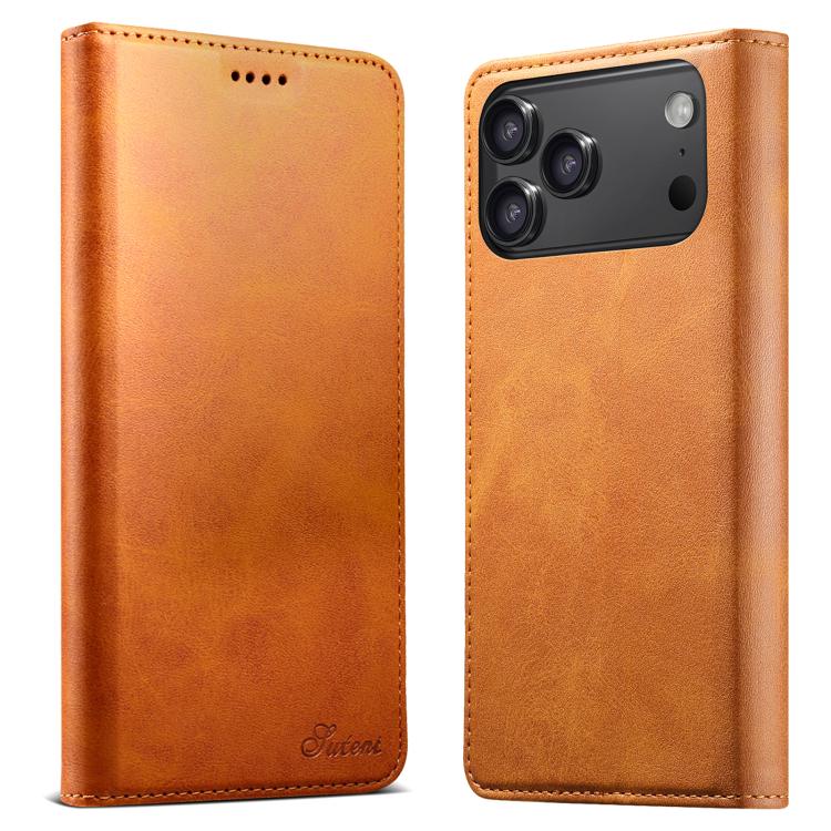 Suteni Calf Texture Horizontal Flip Leather Phone Case, For iPhone 18, For iPhone 18 Pro, For iPhone 18 Pro Max, For iPhone 17 Pro Max, For iPhone 17 Pro, For iPhone 17