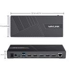 WAVLINK UG69PD25 Pro 100W PD Charging Triple 4K Display Laptop Docking Station, Plug:US Plug