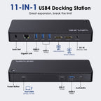 WAVLINK UTD22 Support 96W Laptop Charging USB4 Docking Station Dual Monitor USB-C Hub(EU Plug)