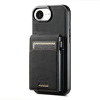 Suteni H19 Litchi Grain 2-in-1 MagSafe Removable Card Box Back Phone Case, For iPhone 12 Pro, For iPhone 17e / 16e