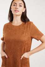 Louche Sylvie Faux Suede Mini Dress