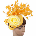 Yellow Fashion Hat Fedora Formal Dress Church Fascinators Hat Headband Party