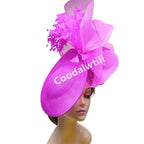 Big Flower Fascinator Derby Hat Women Party Dinner Headpiece Royal Ascot