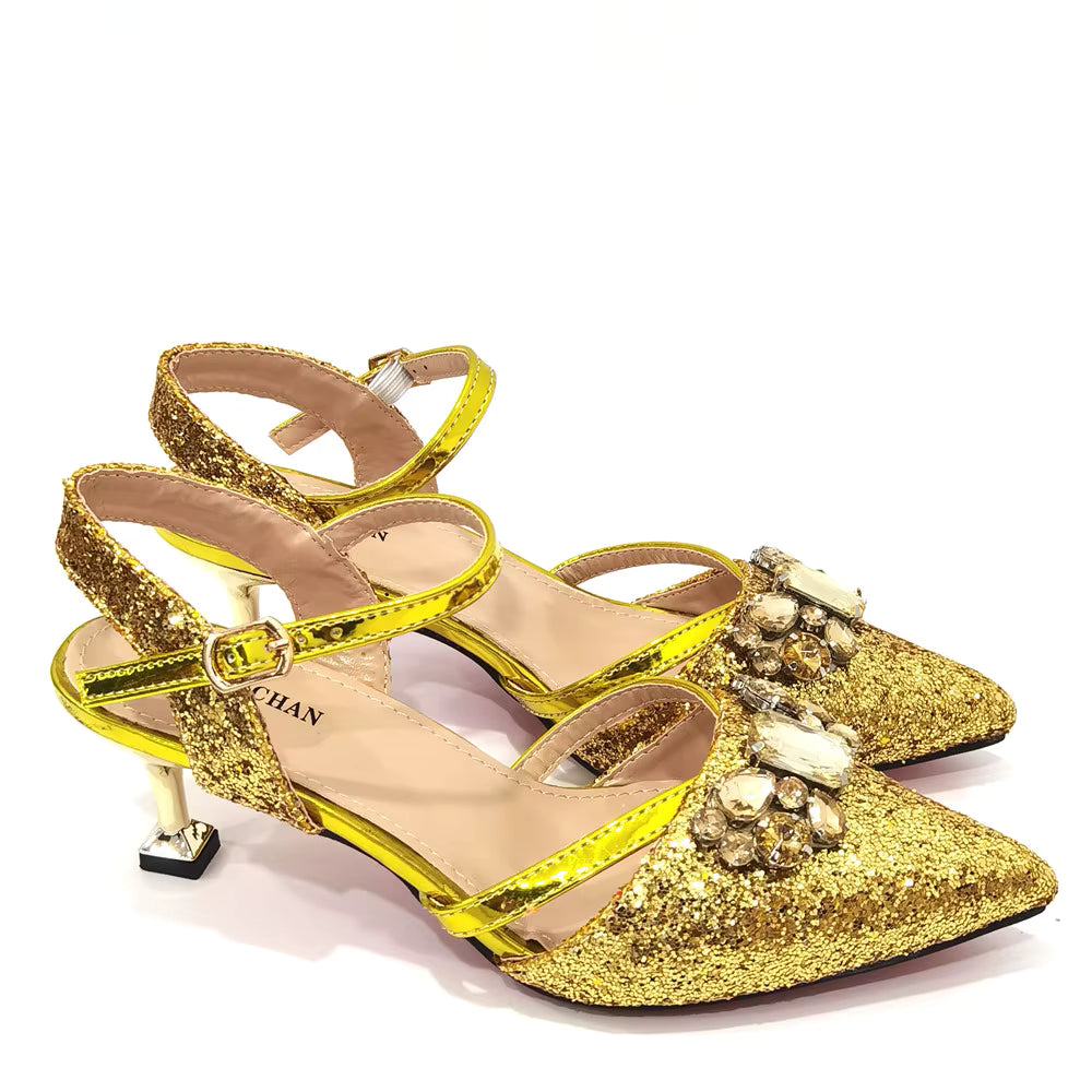 Women's Italian Fashion Peep Toe Pump Shoes with Matching Bag Set for Wedding