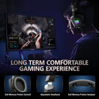 K8 Wired Gaming Headphones with Flexible HD Mic RGB Lighting Effect Over-Ear Wired Headset Gamer for PC Gaming Xbox
