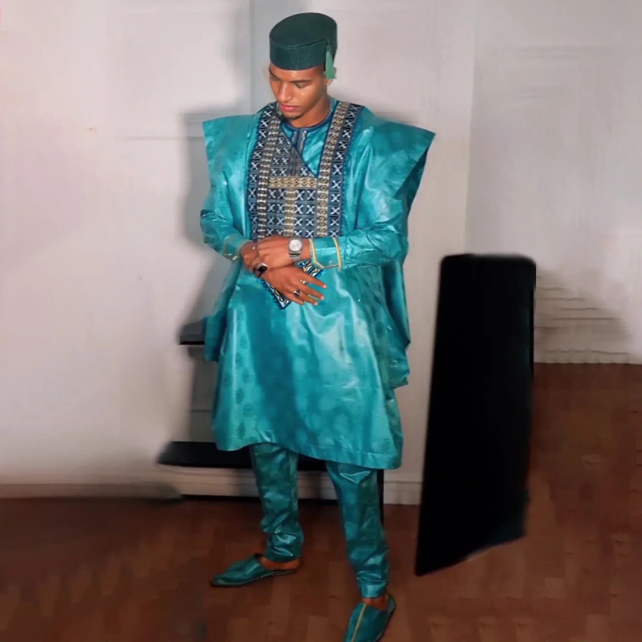 Elegant African Dresses for Women Traditional Bazin Embroidery Wedding Party