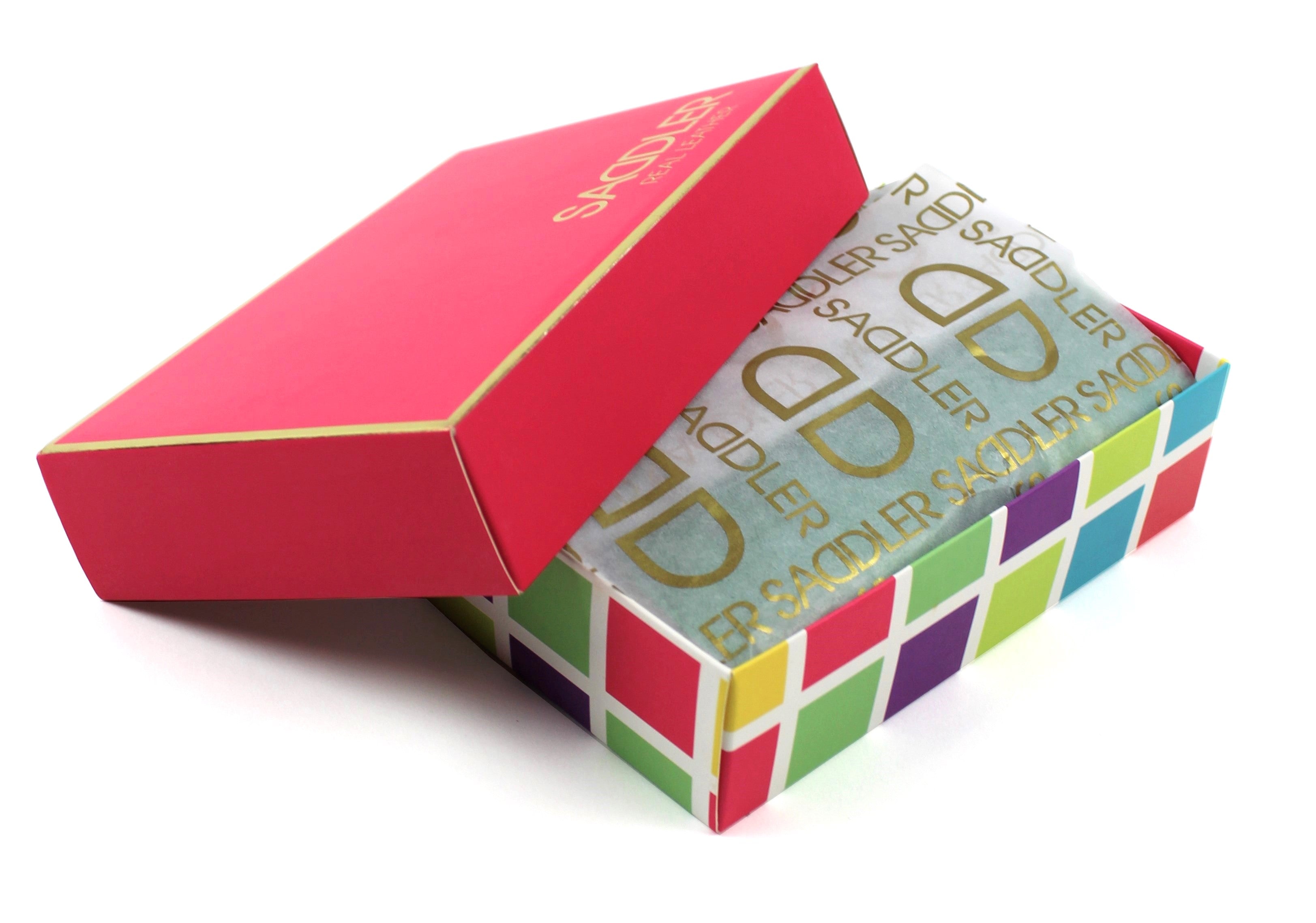 SADDLER PAULA Handmade Leather Trifold Purse – RFID Protected | 8 Card Slots, ID Window & Rear Zip Pocket | Gift Boxed