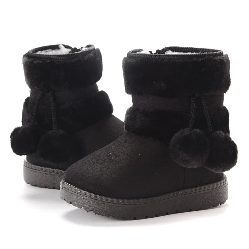 Babies Winter Snow Boots Comfortable Thick Warm Lobbing Ball Cute Boots