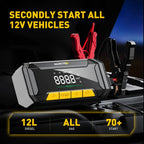 20000mAh Car Jump Starter Portable 12V Battery Booster & Quick Charge Power Bank